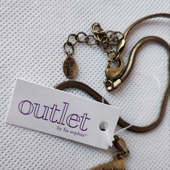 Lia Sophia Outlet Signed Oil Slick Oxidized Brass Necklace NWT - Picture 11 of 12